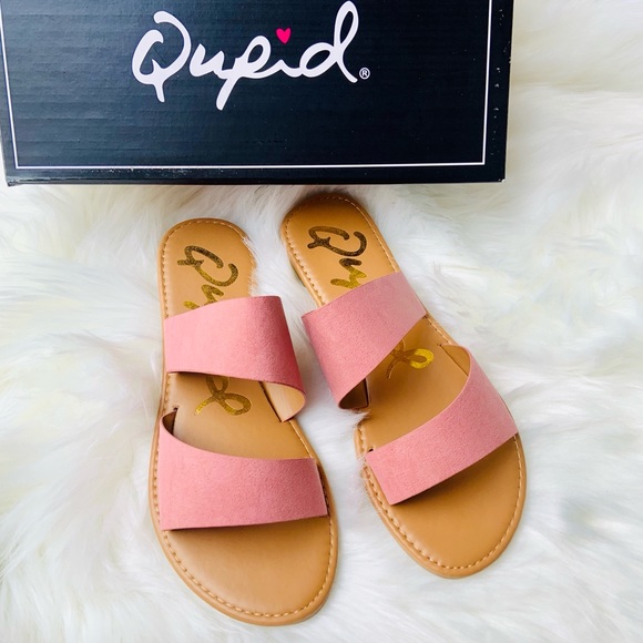 Vegan suede two band Slide Sandals Ash Rose - Picture 3 of 3